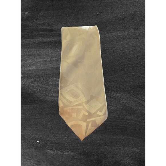 Florenzi Collection Mens Necktie Gold 100% Polyester Made in USA 55"x3" Vintage - Picture 1 of 4